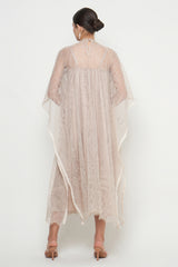 Adara Kaftan Dress in Nude Champagne