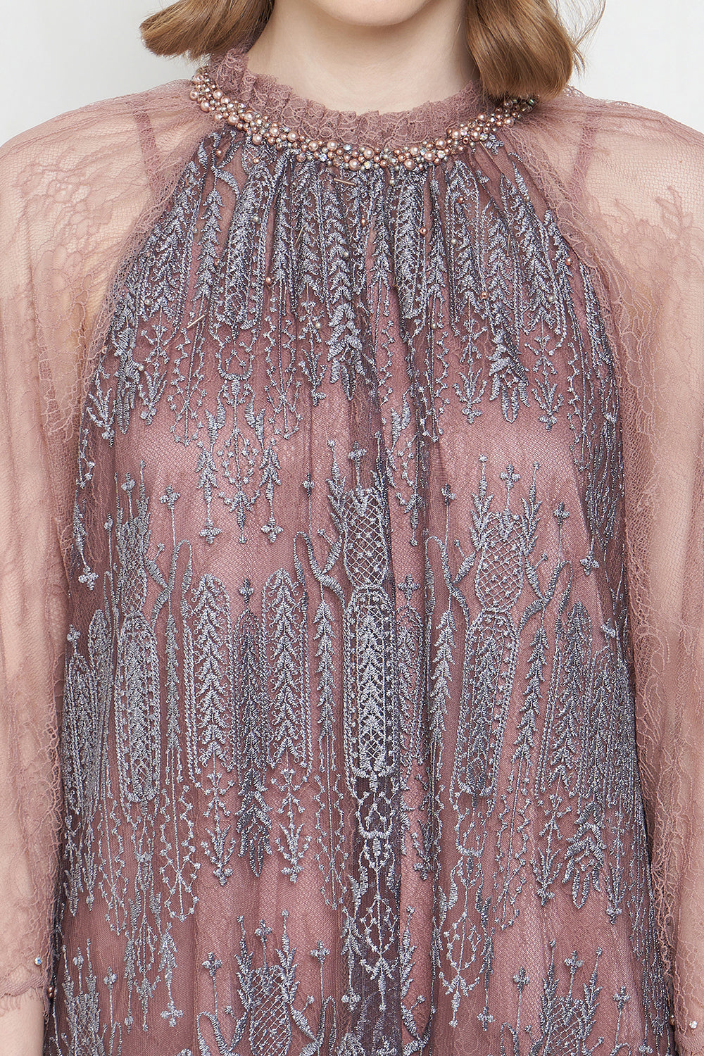 Shaima Dress in Rose Gold Purple