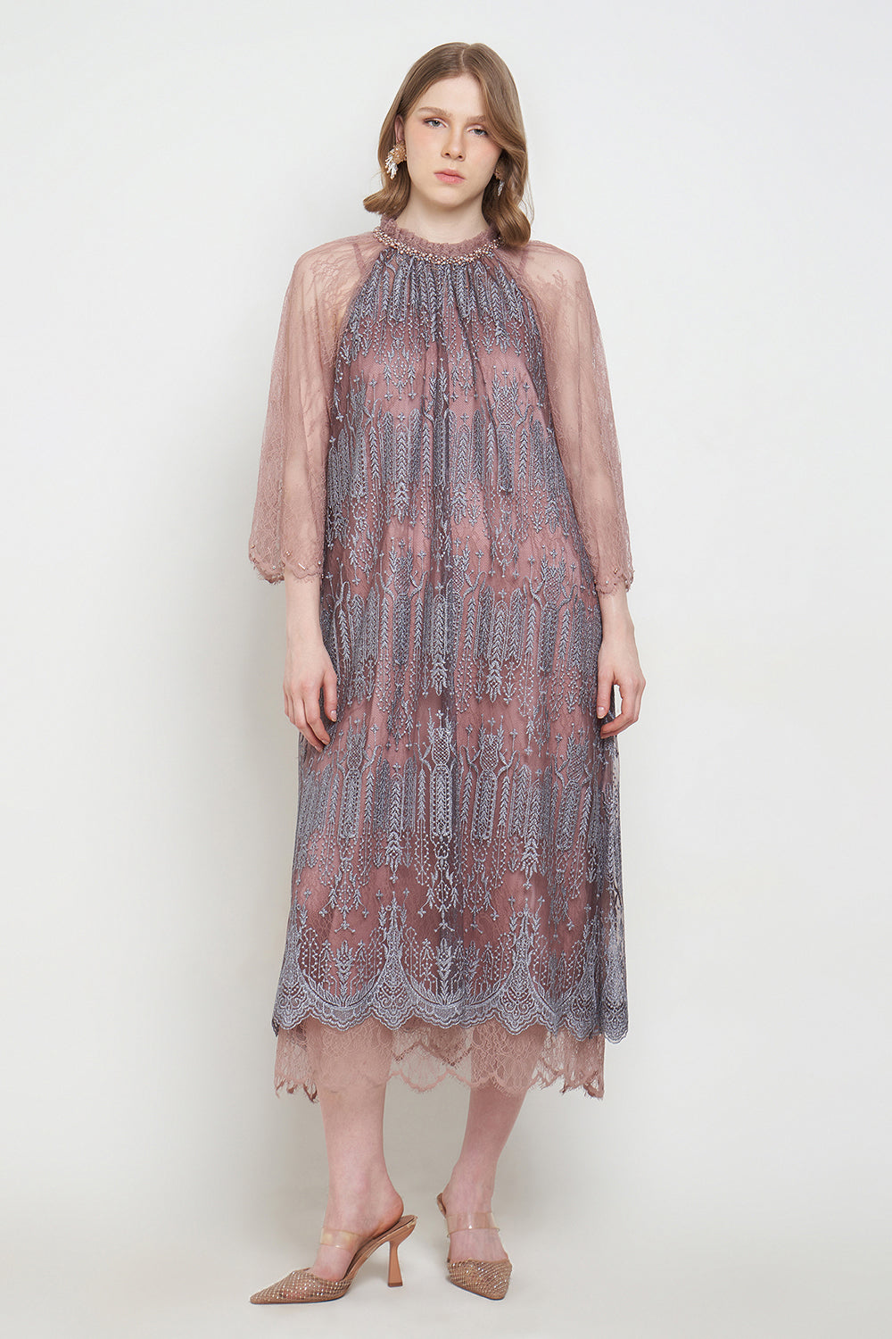 Shaima Dress in Rose Gold Purple