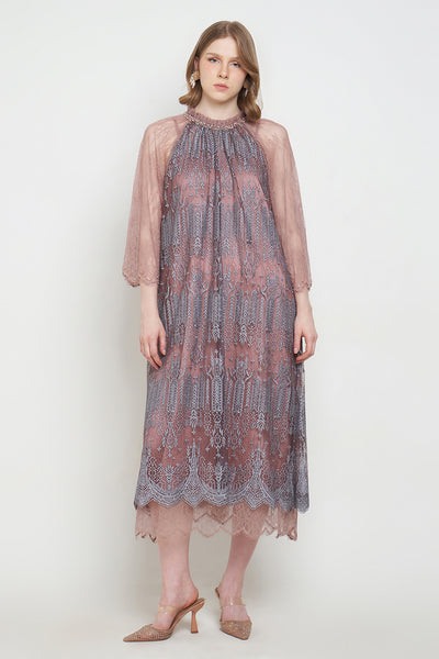 Shaima Dress in Rose Gold Purple