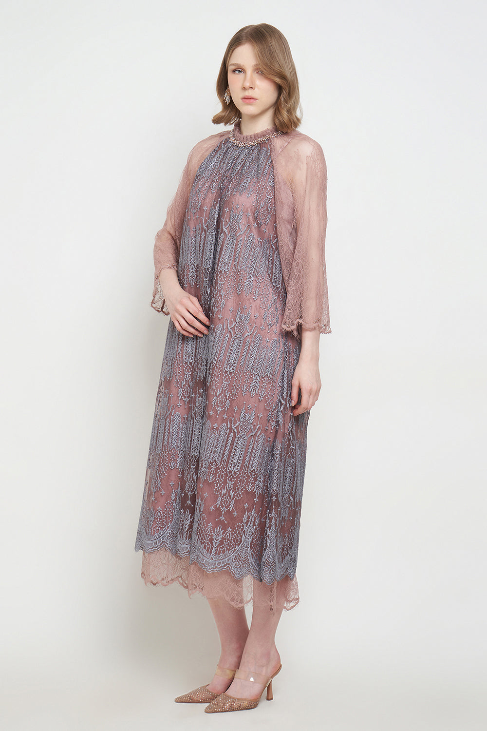 Shaima Dress in Rose Gold Purple