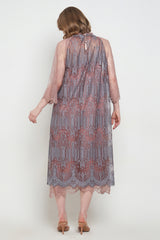 Shaima Dress in Rose Gold Purple