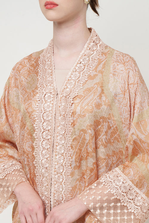 Maja Batik Outer Top in Peach Olive Puloan