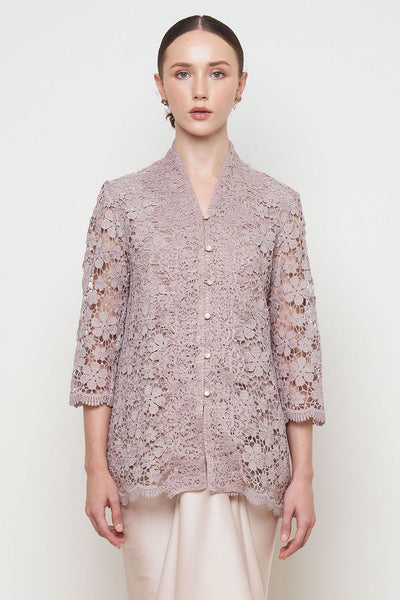 Dinara Kebaya Top in Oat Greyish