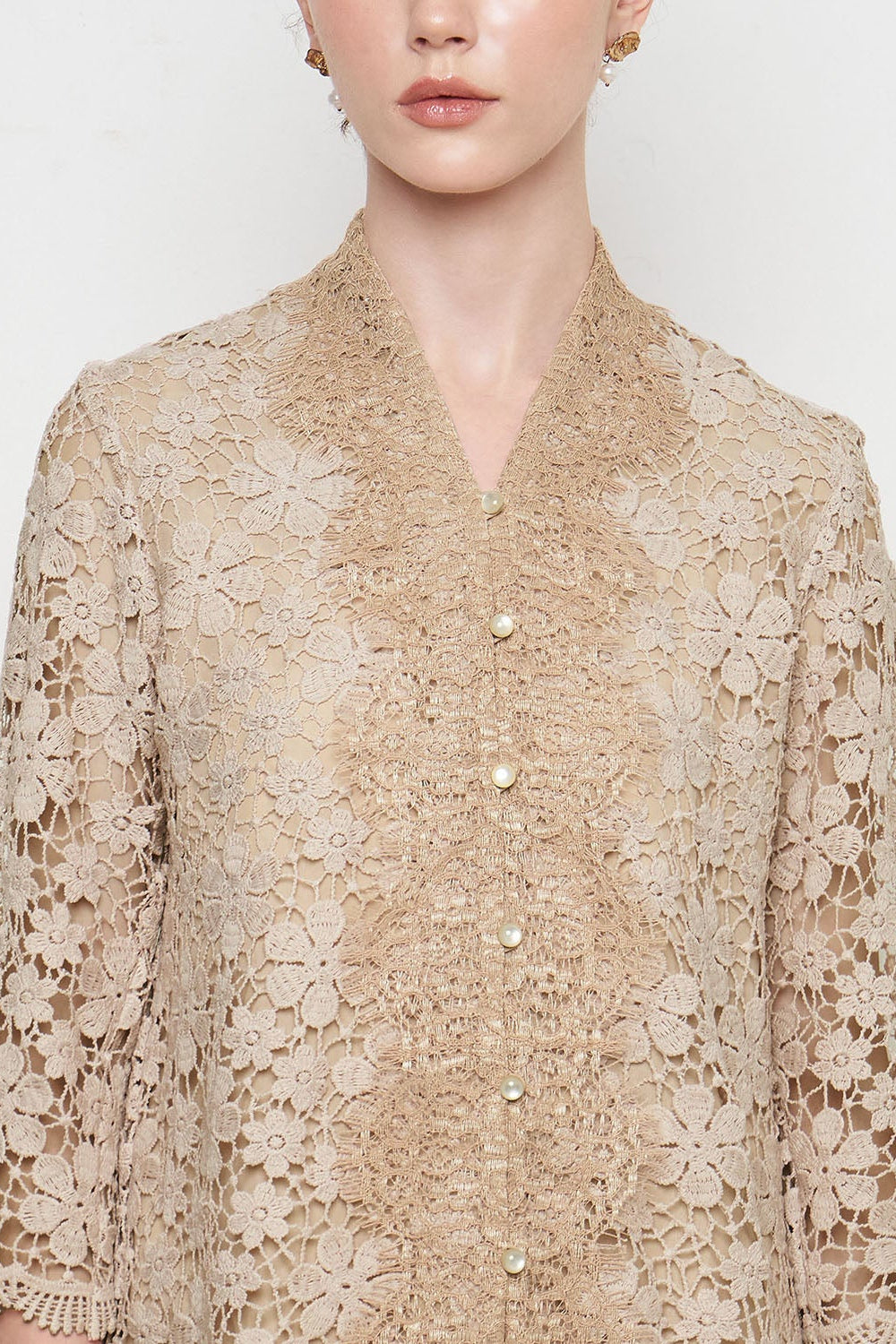 Dinara Kebaya Top in Nude Peach