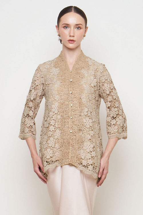 Dinara Kebaya Top in Nude Peach