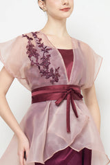 Kayle Outer Top in Nude Burgundy