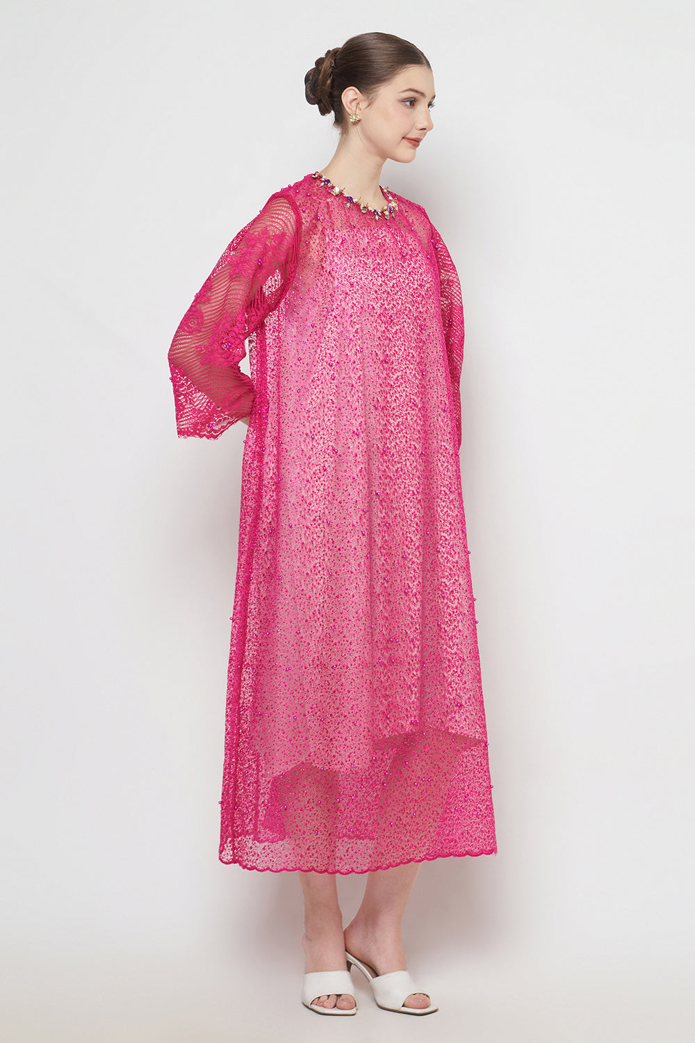 Azelia Dress in Pink Fuschia