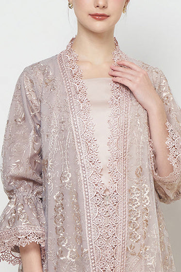 Ayna Outer Top in White Blue Marble