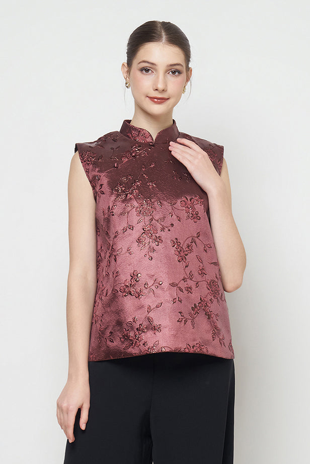 Claire Top in Maroon