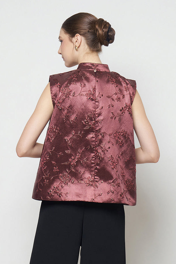 Claire Top in Maroon