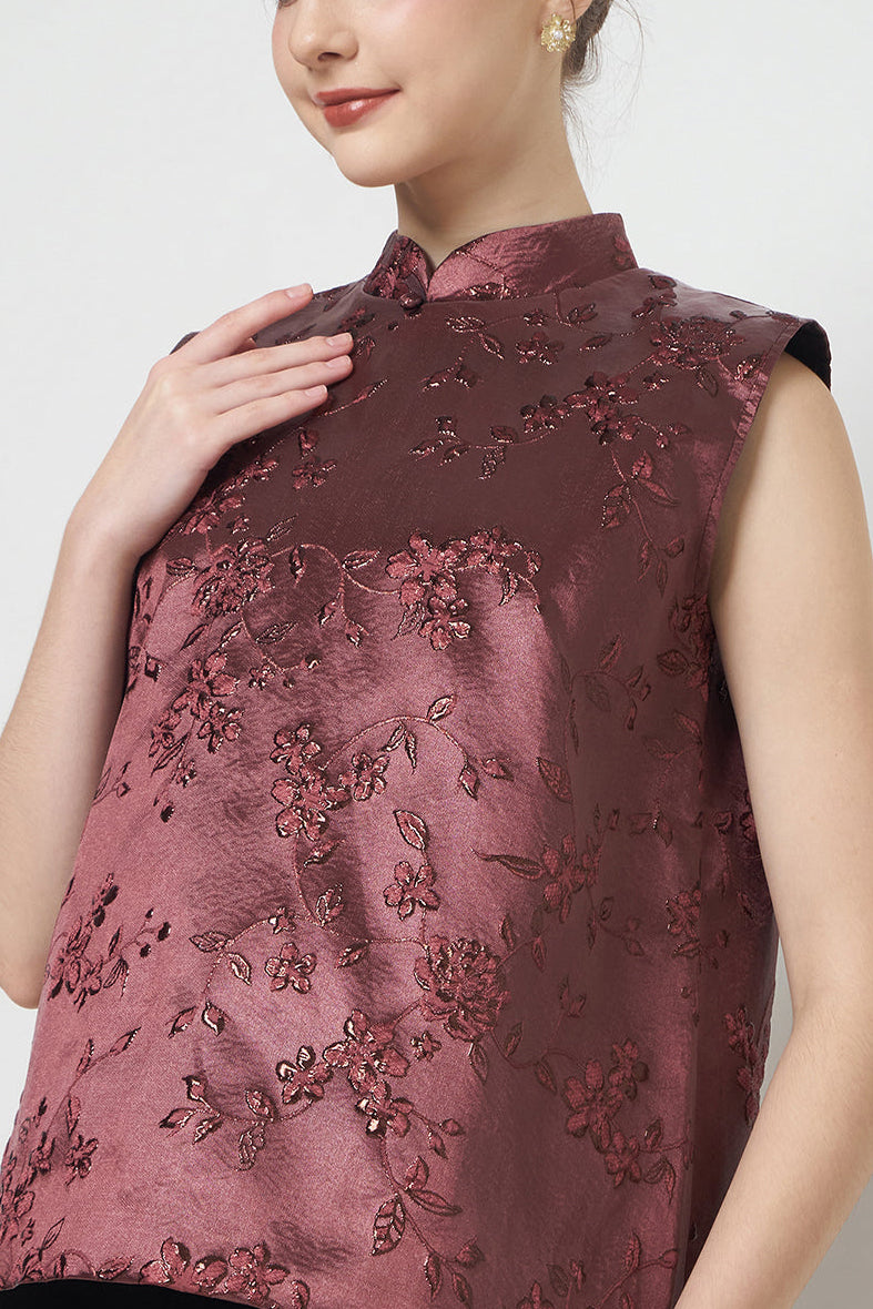 Claire Top in Maroon