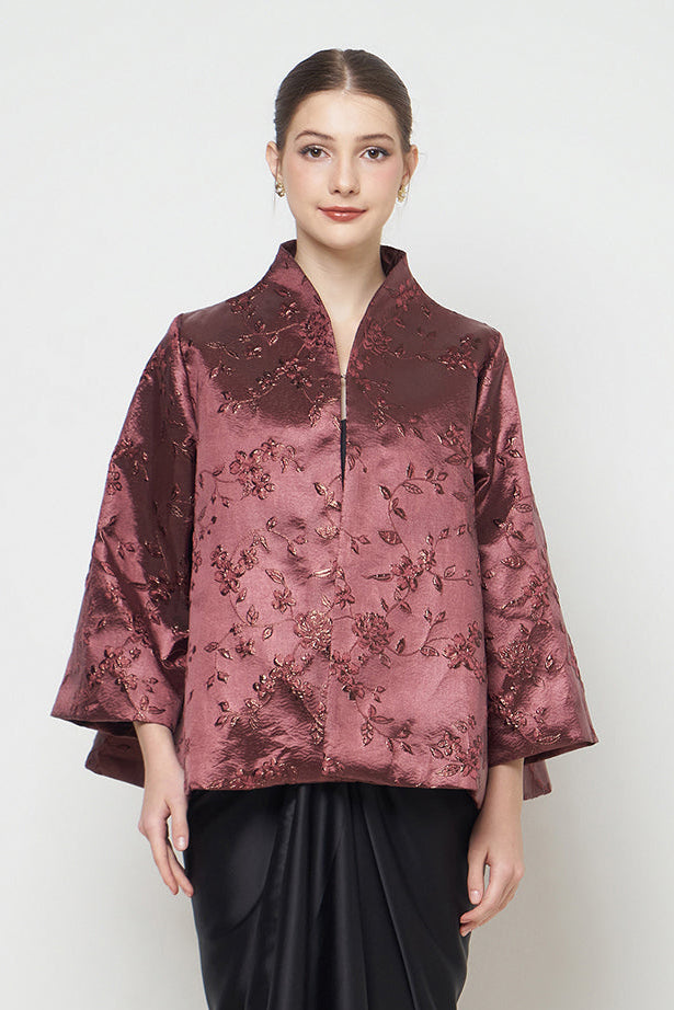 Leona Outer Top in Maroon