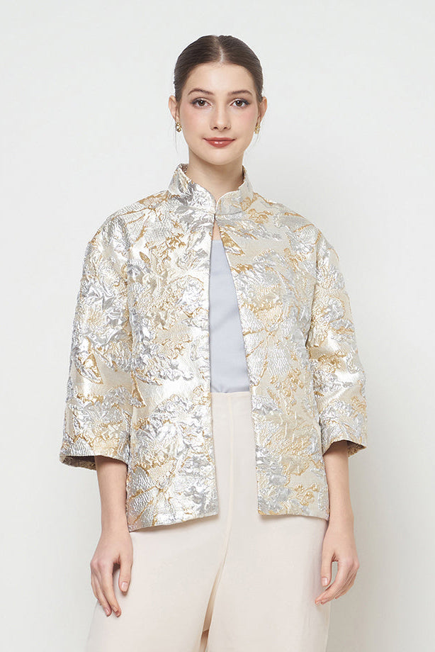 Klaira Outer Top in Ivory Gold