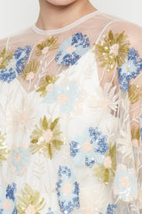 Constance Bolero Top in Blue White