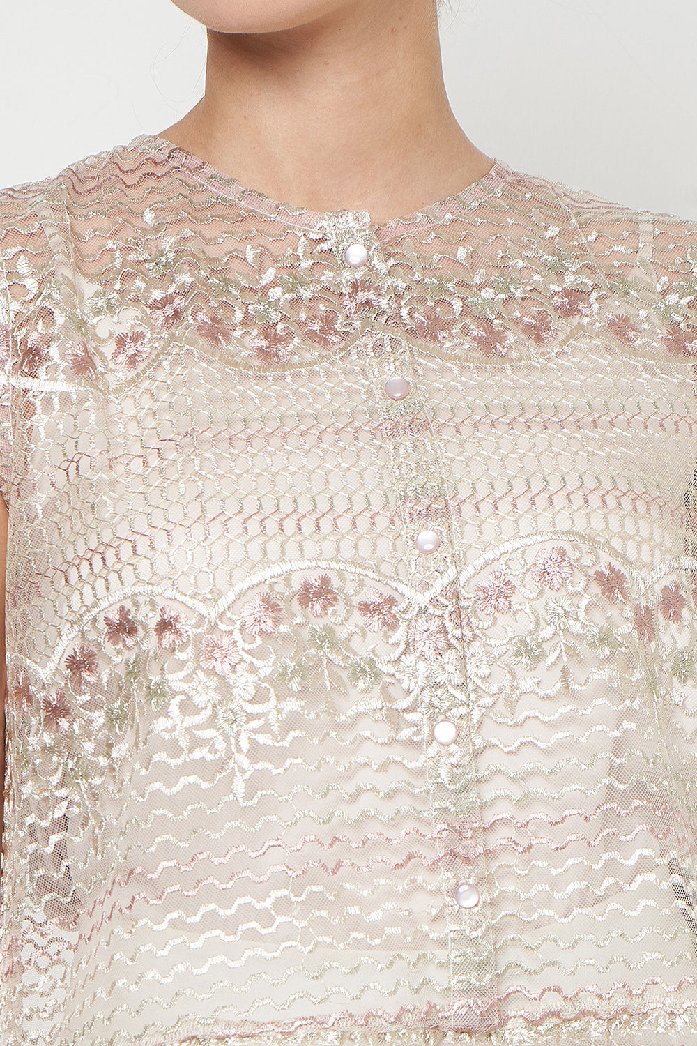 Daisy Outer Top in Rose Gold