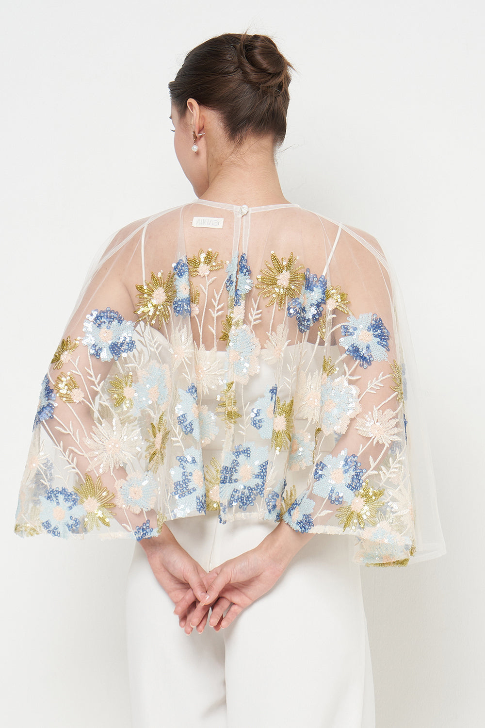 Constance Bolero Top in Blue White