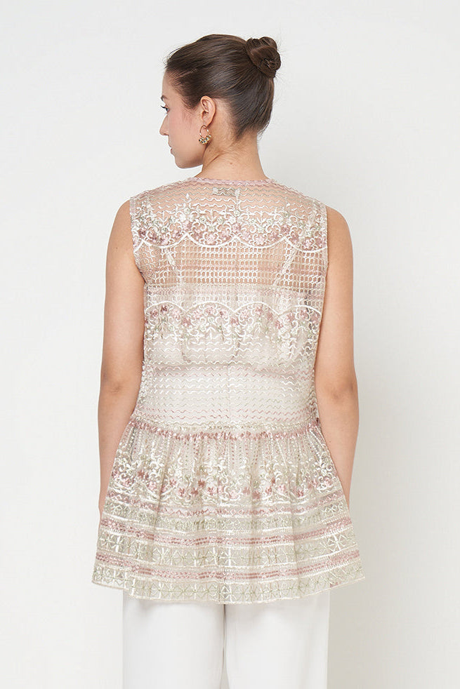 Daisy Outer Top in Rose Gold