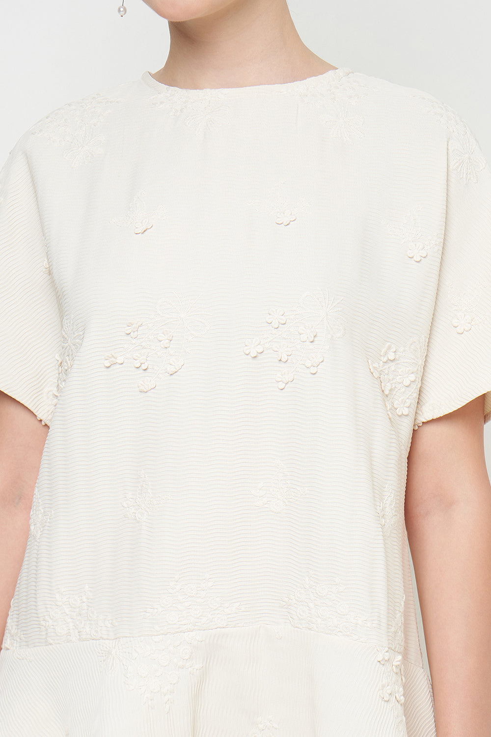 Amelia Mini Dress in Ivory White