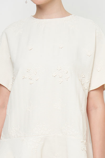 Amelia Mini Dress in Ivory White