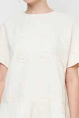 Amelia Mini Dress in Ivory White