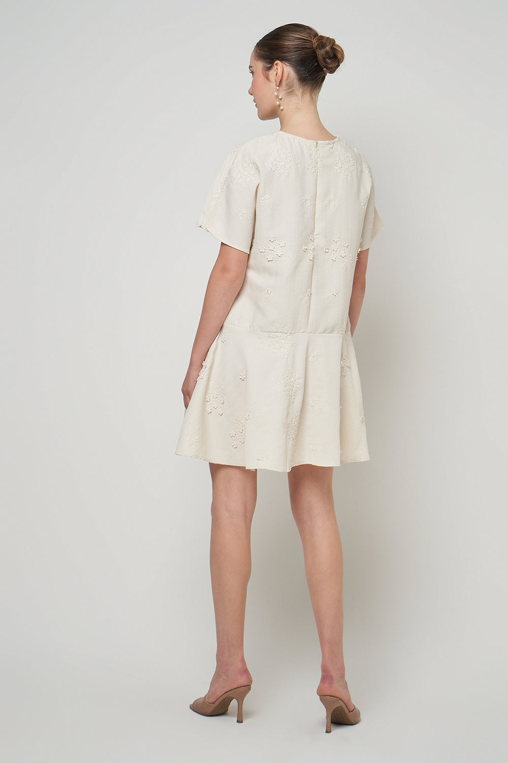 Amelia Mini Dress in Ivory White