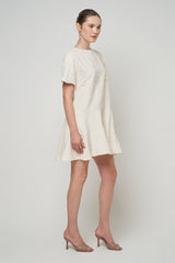 Amelia Mini Dress in Ivory White