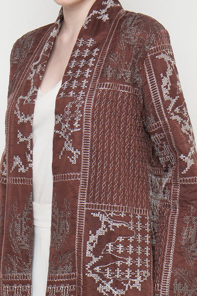 Noea Long Outer Top in Brown