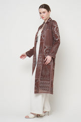 Noea Long Outer Top in Brown