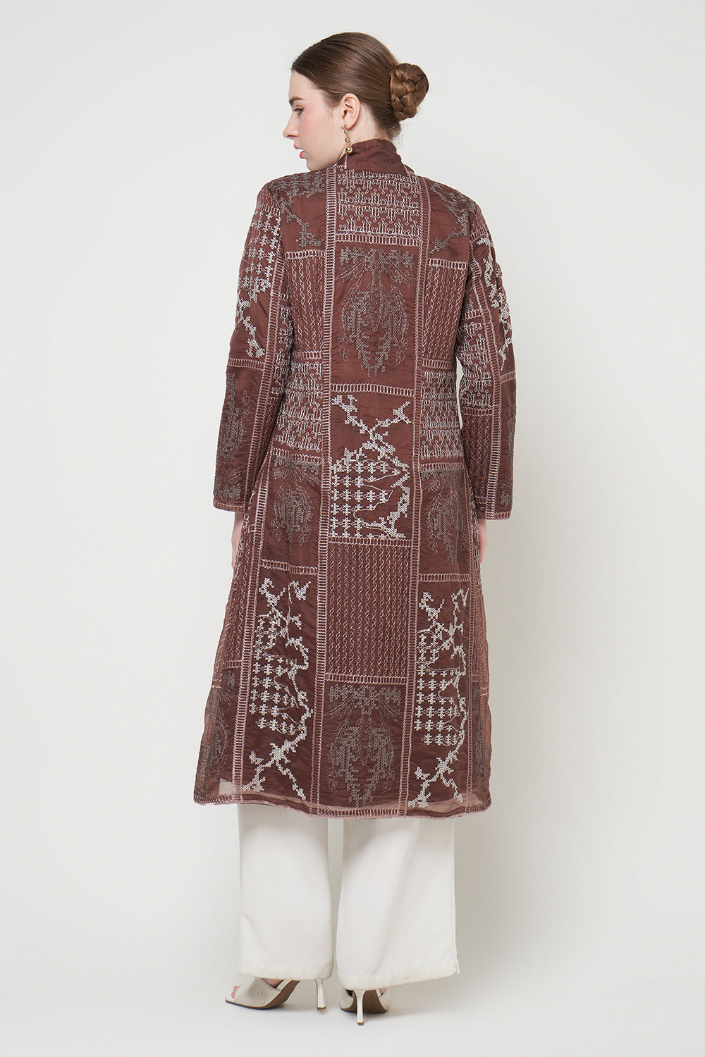 Noea Long Outer Top in Brown