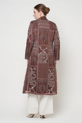 Noea Long Outer Top in Brown