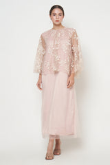 Kirana Cape Dress in Pink Blush