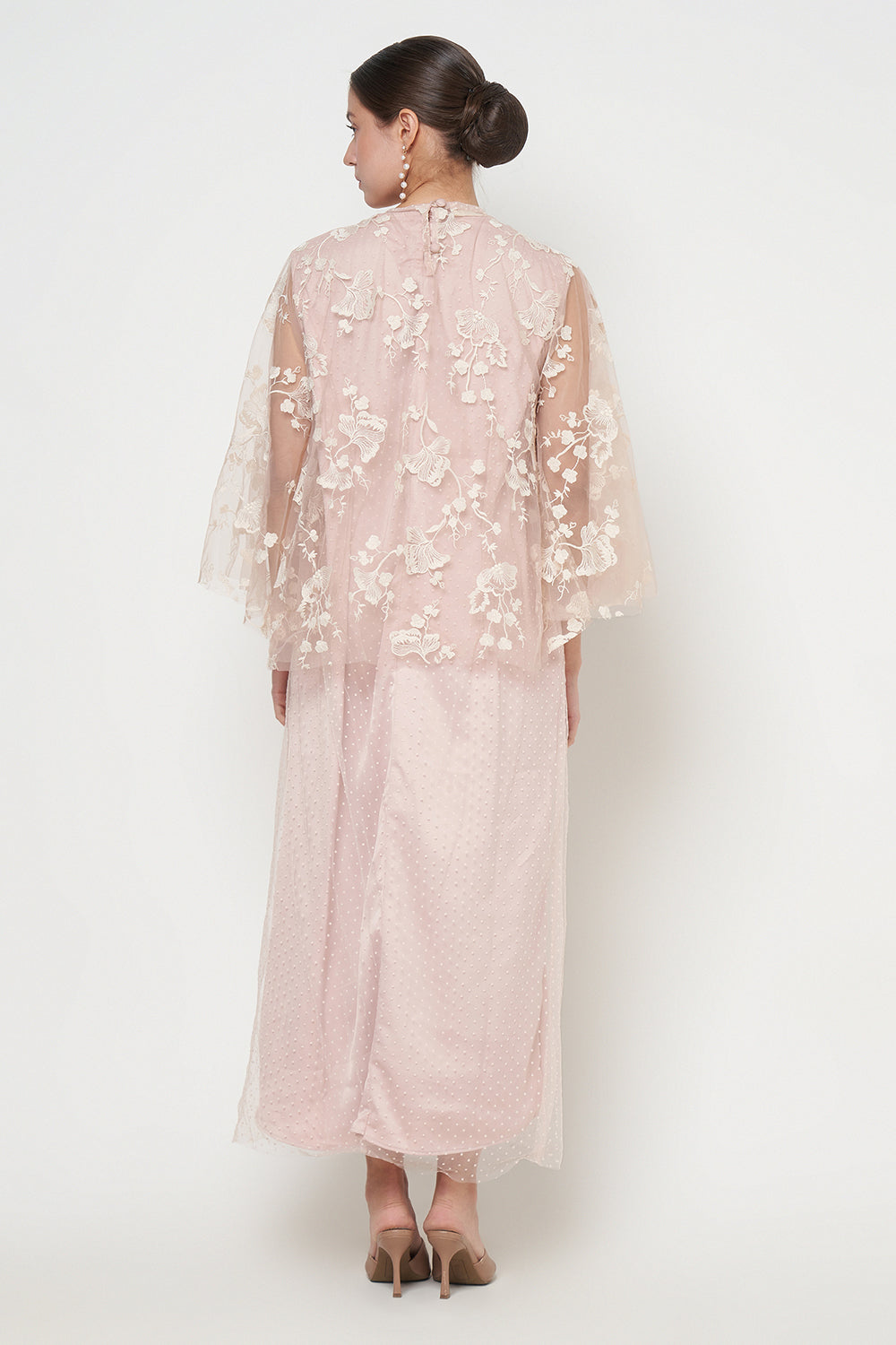 Kirana Cape Dress in Pink Blush