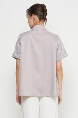 Plum Shirt in Creme Dusty Blue