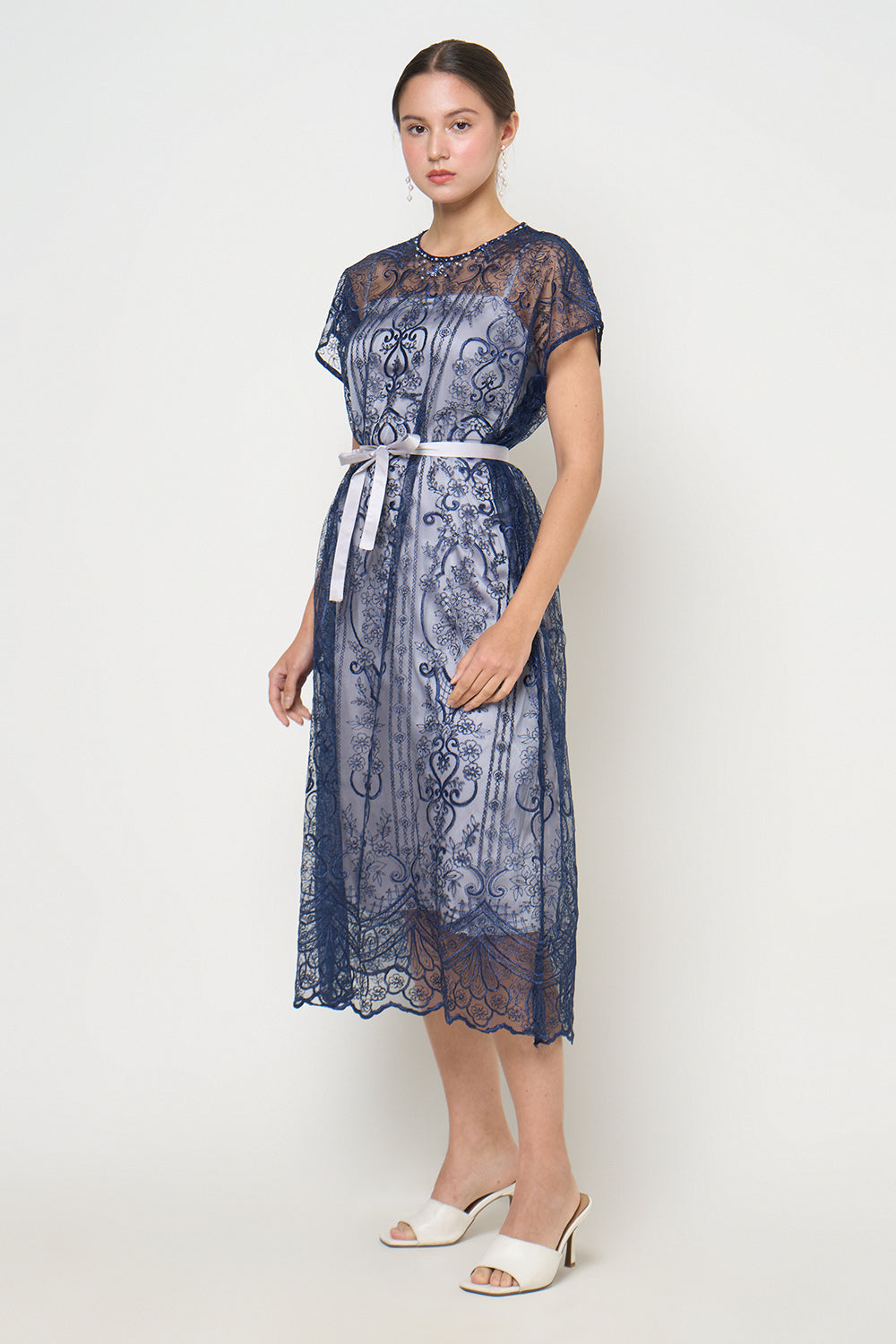 Ghina Dress in Navy
