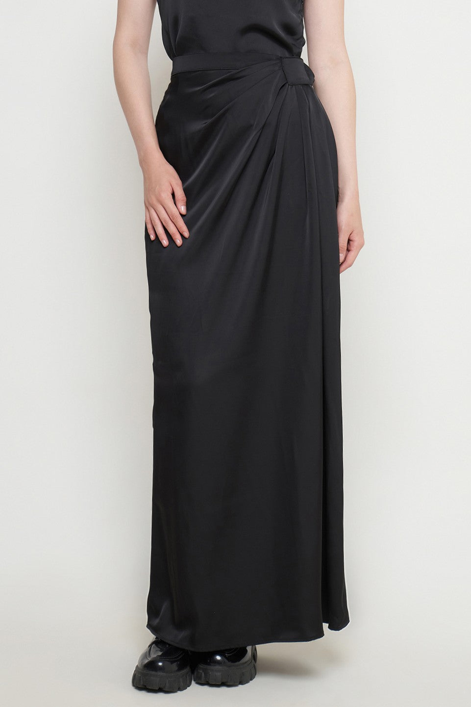 Petra Drapped Skirt in Black