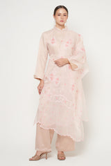 Kirana Tenun Set in Soft Peach