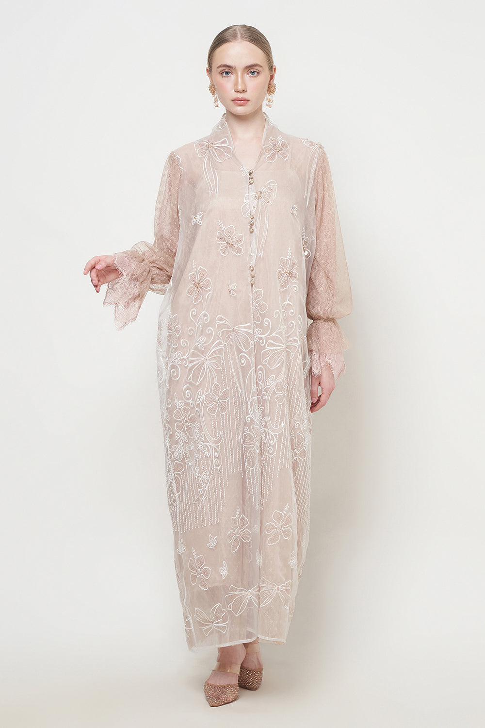 Arumi Dress in White Nude