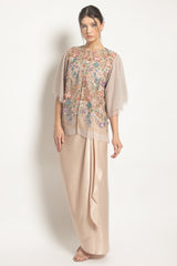 Linnea Outer Top in Bronze Floral