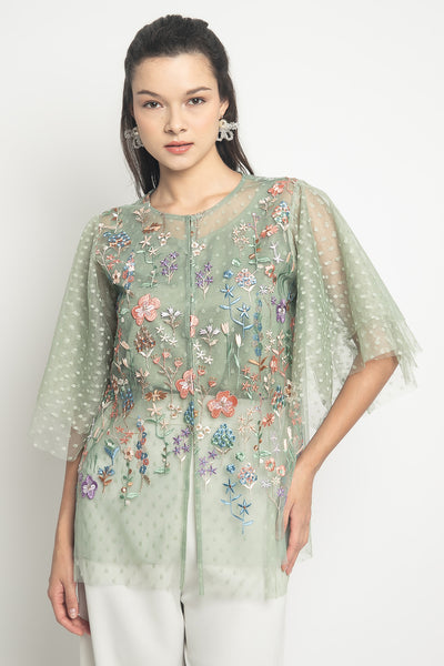 Linnea Outer in Sage Floral