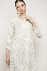 Lune Long Outer Top in White