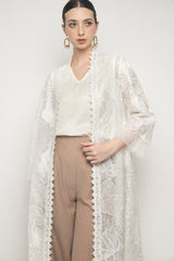 Raya Long Outer Top in White