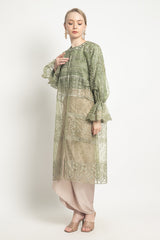 Rose Long Outer Dress in Forest Green