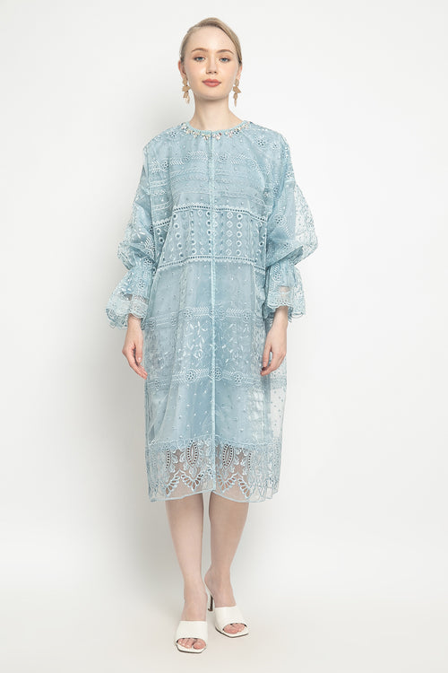 Rose Long Outer Dress in Ice Blue