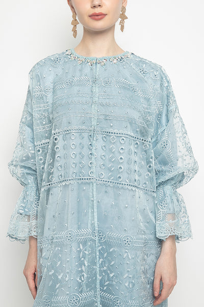 Rose Long Outer Dress in Ice Blue