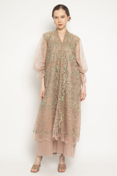 Ditsy Kebaya Dress in Cream Sage