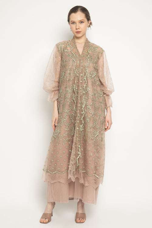 Ditsy Kebaya Dress in Cream Sage