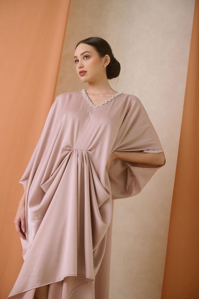 Calla Kaftan Dress in Rosegold