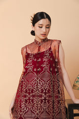 Chayra Dress in Maroon