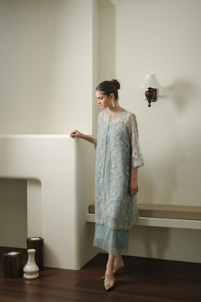 Ruella Dress in Greyish Green